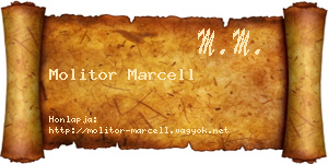 Molitor Marcell névjegykártya
